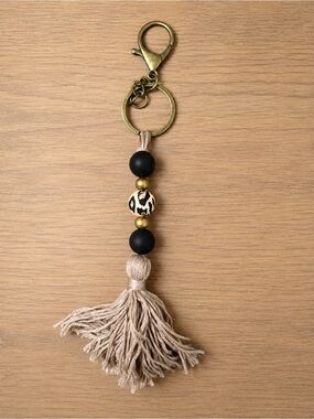 Tassel Keychain/ Wristlet with Silicone Beads | Customizable
